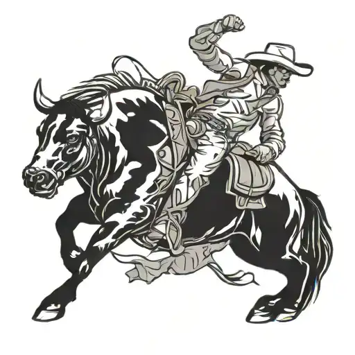 rodeo bull rider tattoo design idea