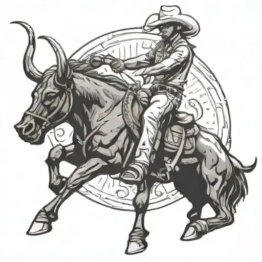 rodeo bull rider tattoo design idea