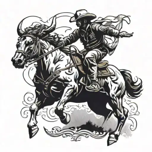 rodeo bull rider tattoo design idea