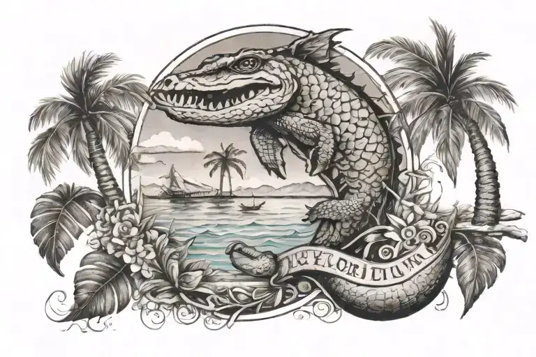 Florida themed  tattoo design idea