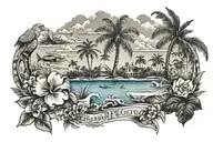 Florida themed  tattoo design idea