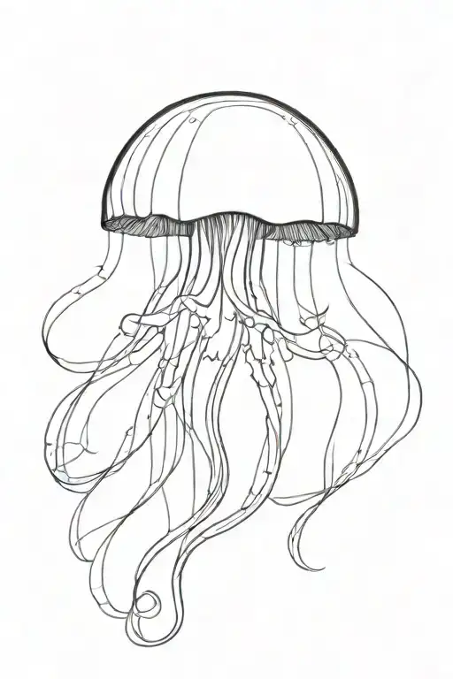 jellyfish with a fort of st malo brittany on the back tattoo design idea