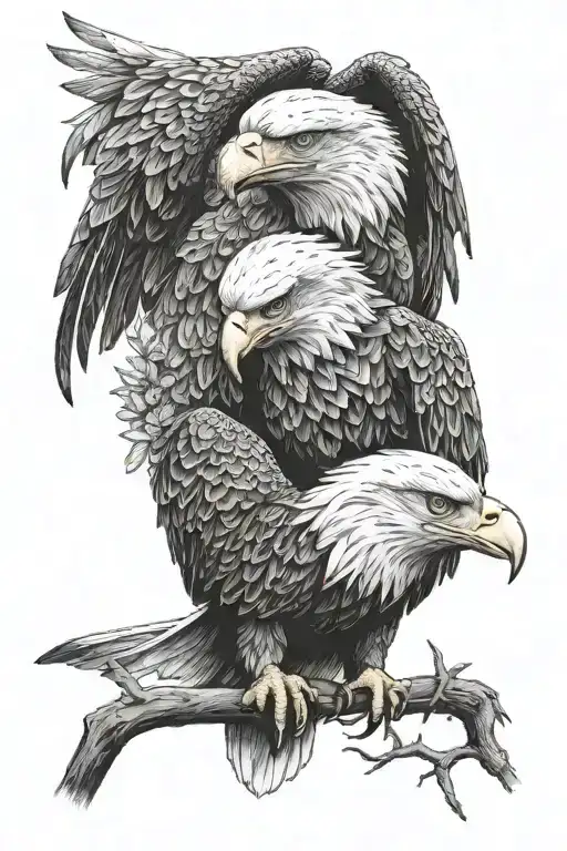 eagle with two heads together and inside tattoo design idea