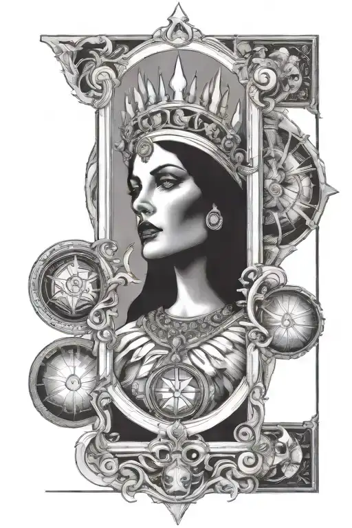 tarot card high priestess  tattoo design idea