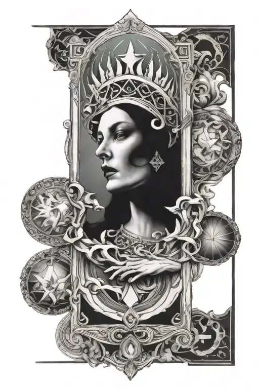 tarot card high priestess  tattoo design idea