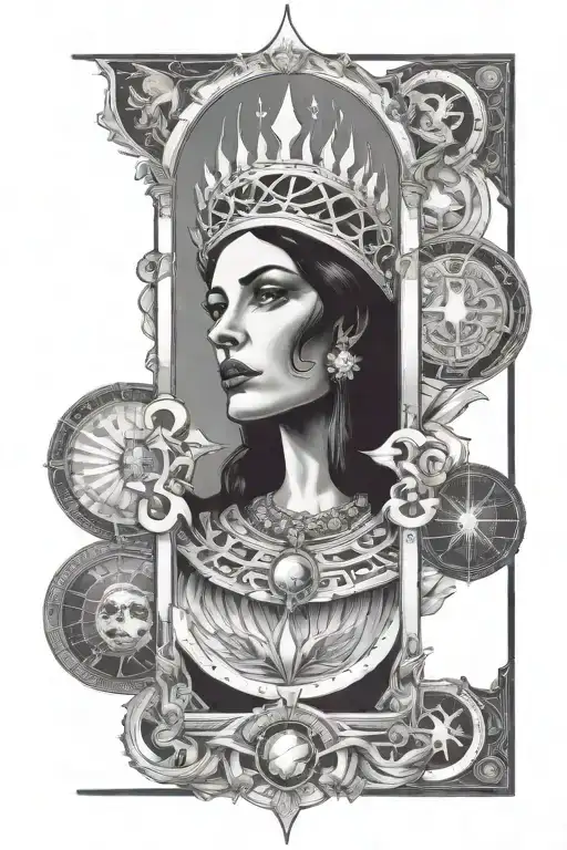 tarot card high priestess  tattoo design idea