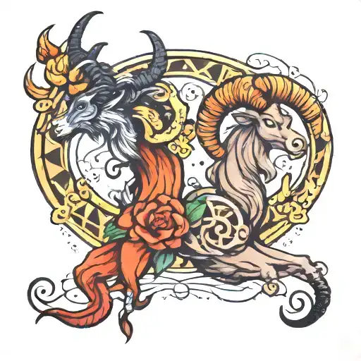 Capricorn and Aries   tattoo design idea