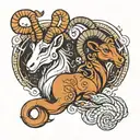Capricorn and Aries   tattoo design idea