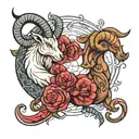 Capricorn and Aries   tattoo design idea