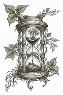 hourglass with tree inside tattoo design idea