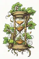 hourglass with tree inside tattoo design idea