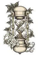 hourglass with tree inside tattoo design idea