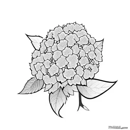 hydrangea bush tattoo design idea