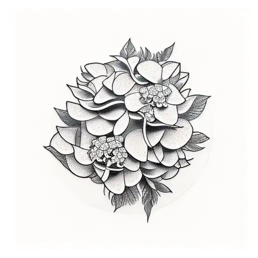 hydrangea  tattoo design idea