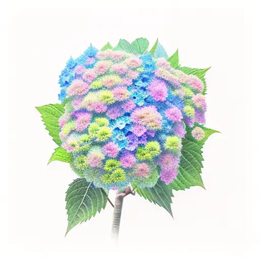 hydrangea bush tattoo design idea