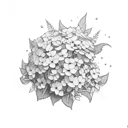 hydrangea bush tattoo design idea