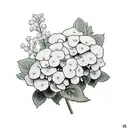 hydrangea bush tattoo design idea