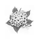 hydrangea bush tattoo design idea