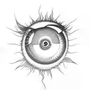 Intense Sun with eyeball  tattoo design idea
