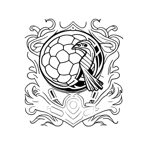 griffin with football tattoo design idea