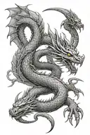 The Dragon and the Scorpion wrapped tattoo design idea