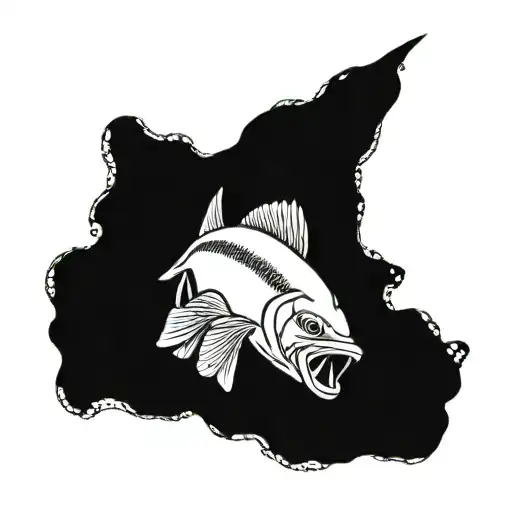 walleye fish chasing a lure   tattoo design idea