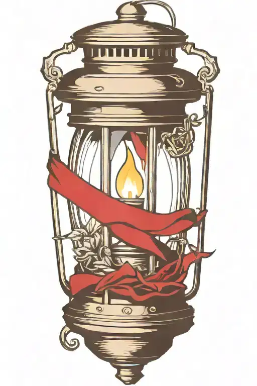 old lantern tattoo design idea