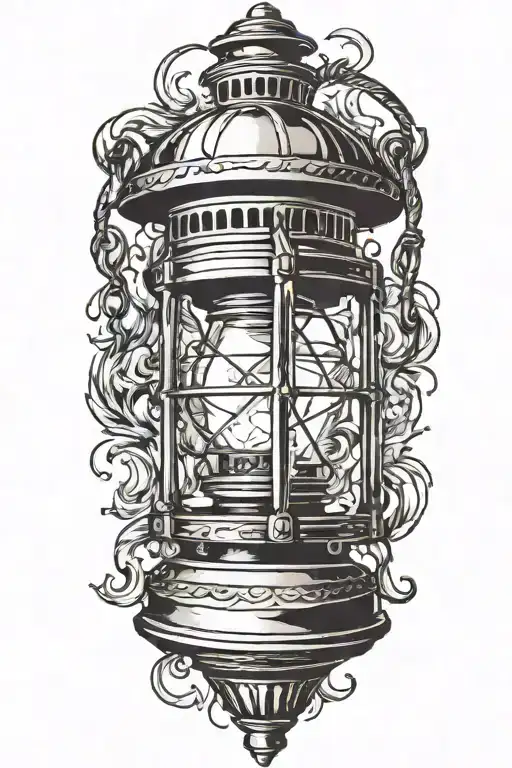 old lantern tattoo design idea