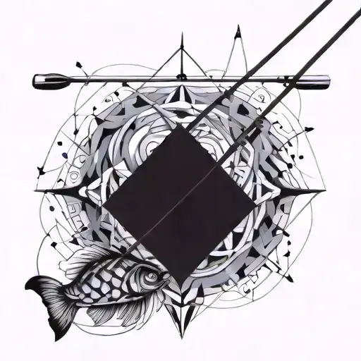 fishing pole tattoo design idea