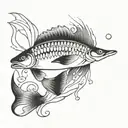 walleye fish chasing a lure   tattoo design idea