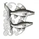 walleye fish chasing a lure   tattoo design idea