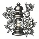 old lantern tattoo design idea