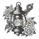 old lantern tattoo design idea