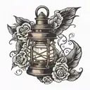 old lantern tattoo design idea