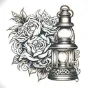 old lantern tattoo design idea