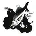 walleye fish chasing a lure   tattoo design idea