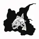 walleye fish chasing a lure   tattoo design idea