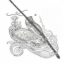 fishing pole tattoo design idea