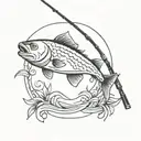 fishing pole tattoo design idea