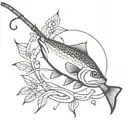 fishing pole tattoo design idea