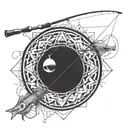 fishing pole tattoo design idea