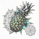 pineapple with galaxy background tattoo design idea