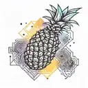 pineapple with galaxy background tattoo design idea
