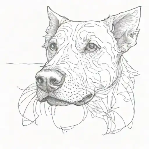 dog nose with 2010 over the nose tattoo design idea