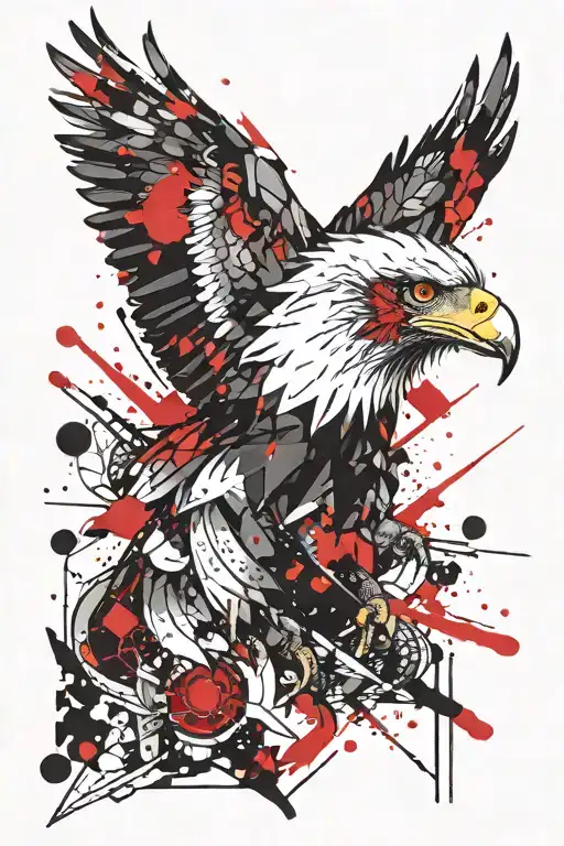 eagle eyes like fire tattoo design idea