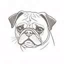 pug dog tattoo design idea