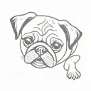 pug dog tattoo design idea