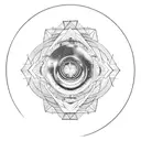  space and time influence radiating postivity, gratitude and growth  tattoo design idea