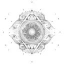  space and time influence radiating postivity, gratitude and growth  tattoo design idea