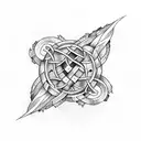 flying Cornish Chough carrying Celtic knot tattoo design idea